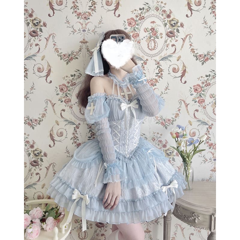 【Full Payment Reservation】Soft Gothic Cross Barbie Doll Halter Lolita Dress SP17397 - Harajuku Kawaii Fashion Anime Clothes Fashion Store - SpreePicky