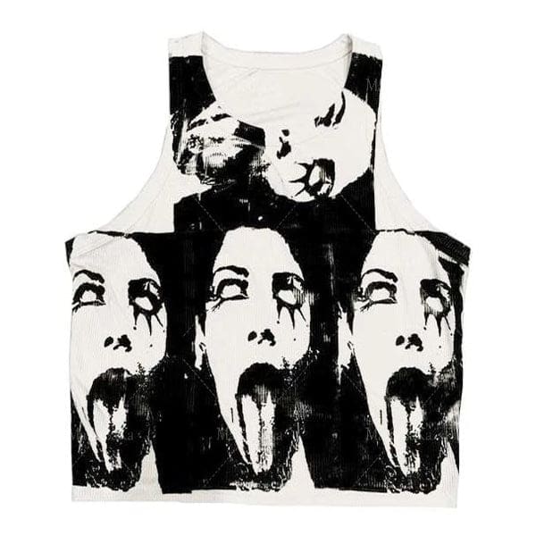 Funny Face Tank Top - Tops