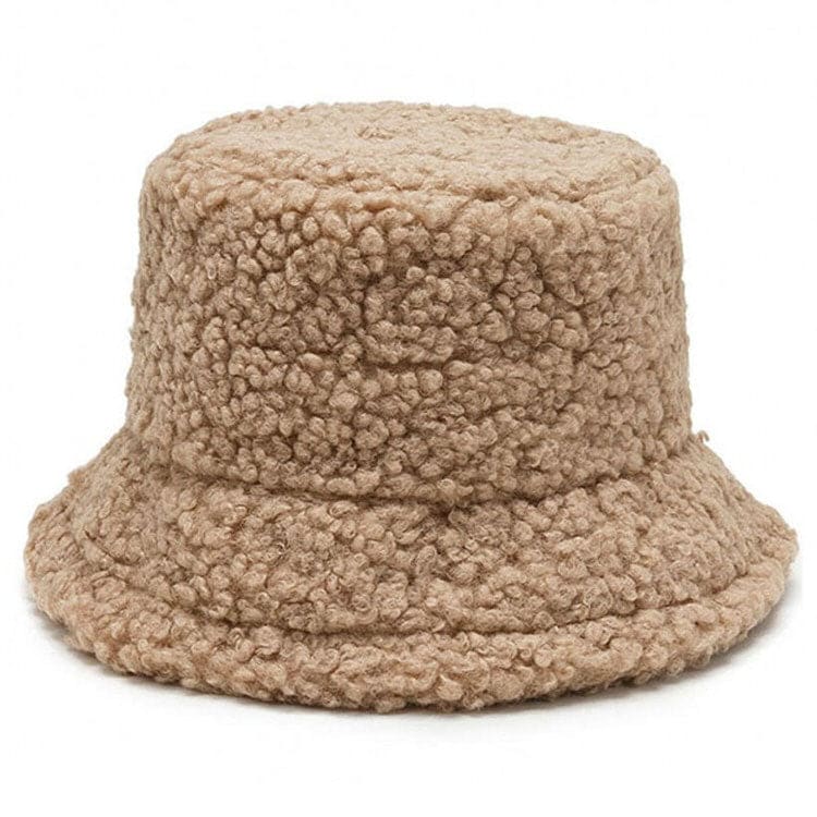 Furry Bucket Hat - Beige - Hats