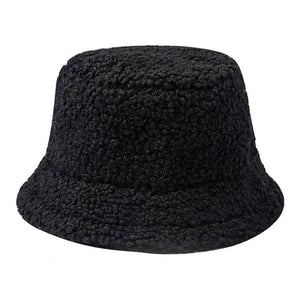 Furry Bucket Hat - Black - Hats