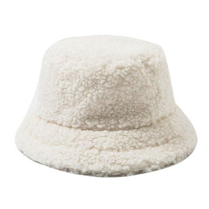 Furry Bucket Hat - White - Hats