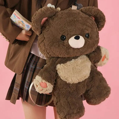 Kawaii Aesthetic Y2K Cute Fairy Gaint Brown Bear Backpack MK Kawaii Store