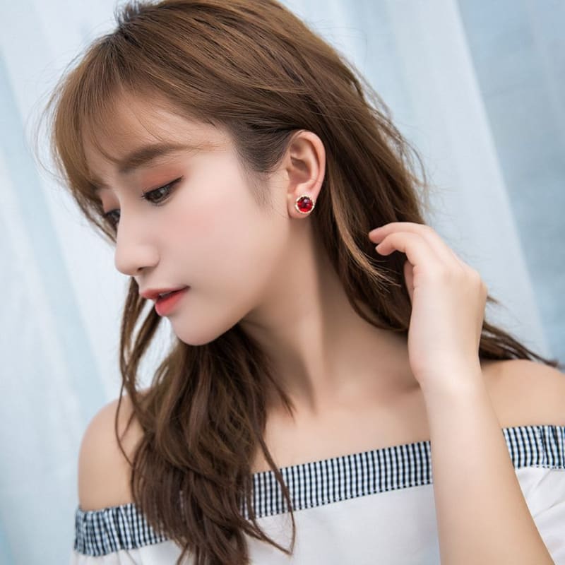 Gemstone Alloy Earring Egirldoll