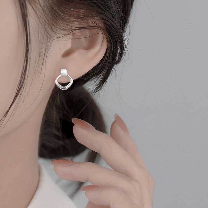 Geometric Alloy Drop Earring