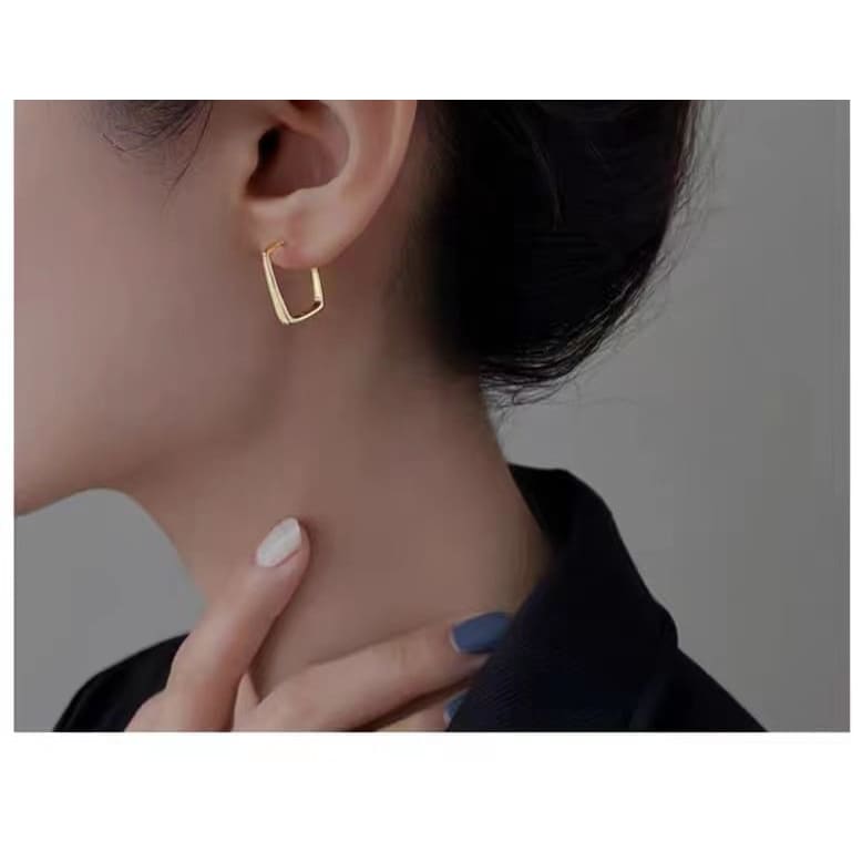 Geometric Hoop Earring