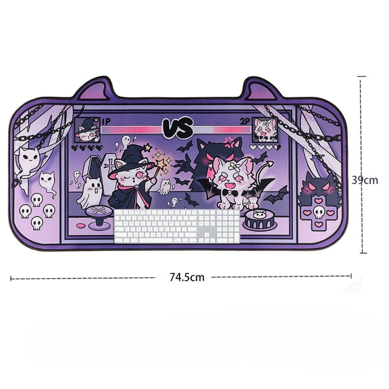 GG Witchy Ghosty Cat Fight Mouse Pad ON1485 - 745x390mm