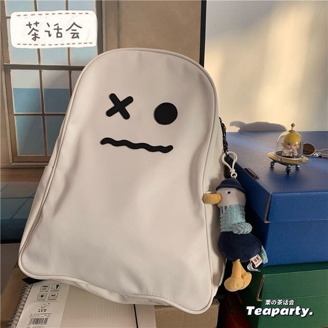 Ghost Expression Backpack - With Duck Charm - WhitePouting