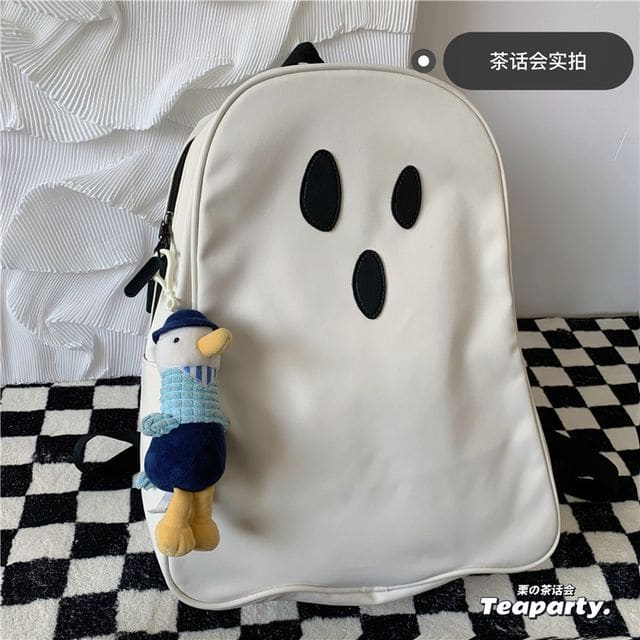 Ghost Expression Backpack - With Duck Charm - WhiteSurprise