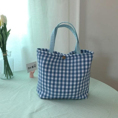 Gingham Canvas Lunch Bag