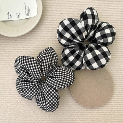 Gingham Floral Scrunchie