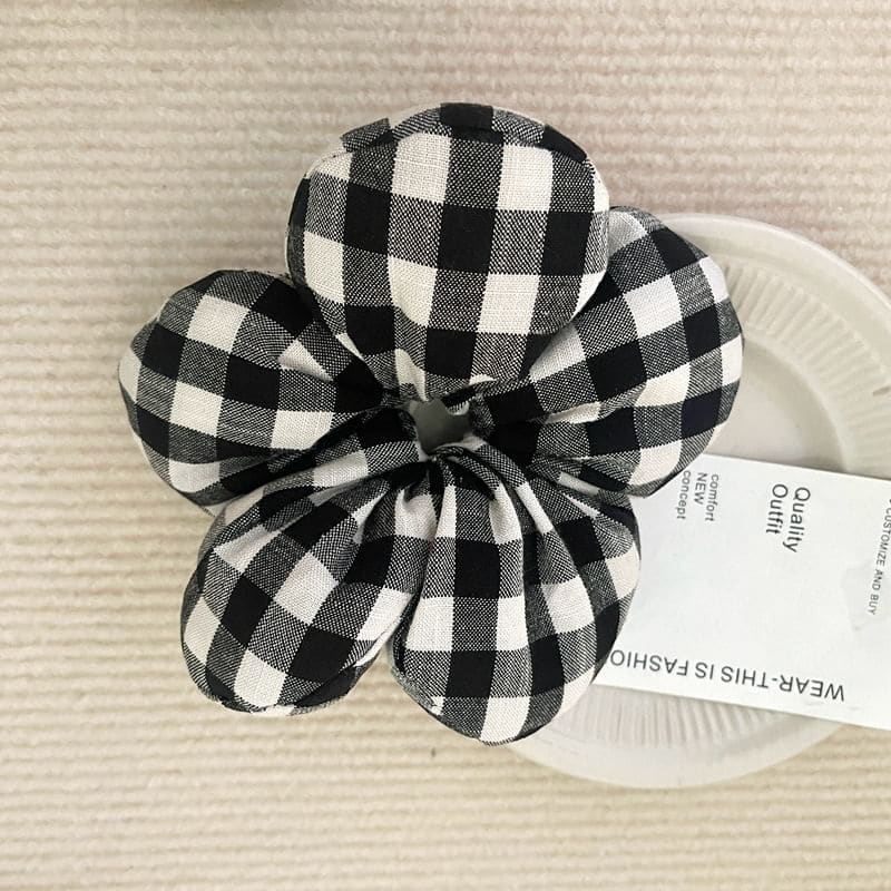 Gingham Floral Scrunchie