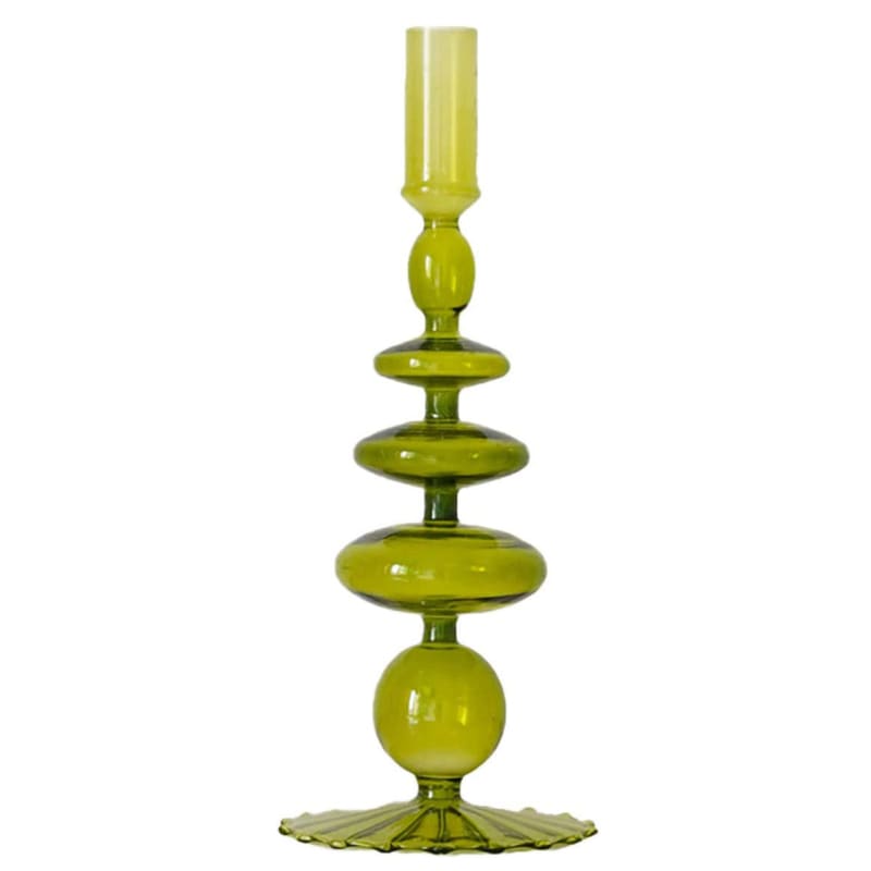 Glass Candle Holder - Standart / Green