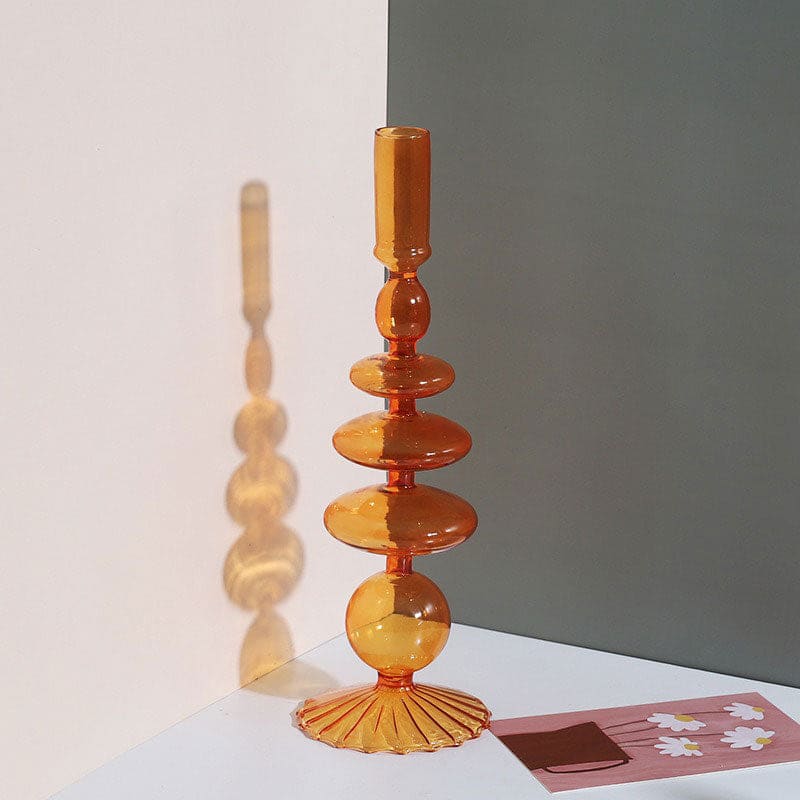 Glass Candle Holder - Standart / Orange