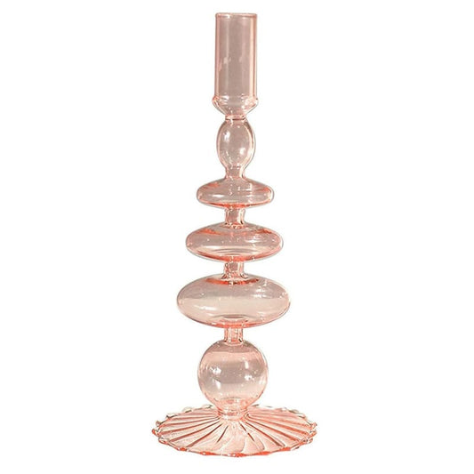 Glass Candle Holder - Standart / Pink