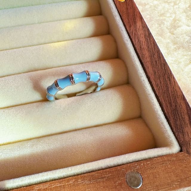 Glazed Open Ring - J5183 - Blue / One Size