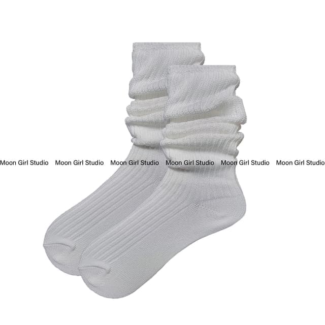 Glitter Pantyhose / Slouch Socks - Socks - White / One Size