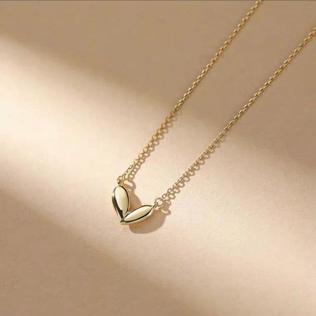 Glossy Heart Necklace - Gold / One Size