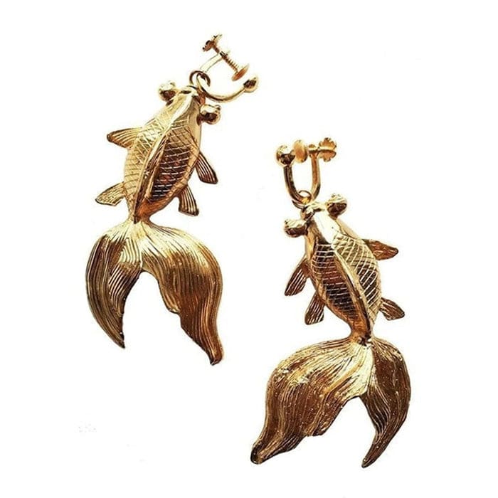 Gold Fish Earrings - Standart / Gold - earrings