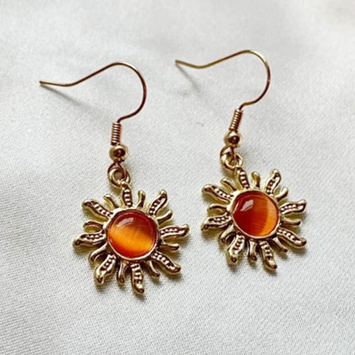 Golden Sun Earrings - earrings