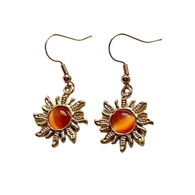 Golden Sun Earrings - Standart / Orange - earrings