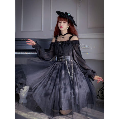 Gothic Black/Wine Lolita Dress SP17562 - Harajuku Kawaii Fashion Anime Clothes Fashion Store - SpreePicky