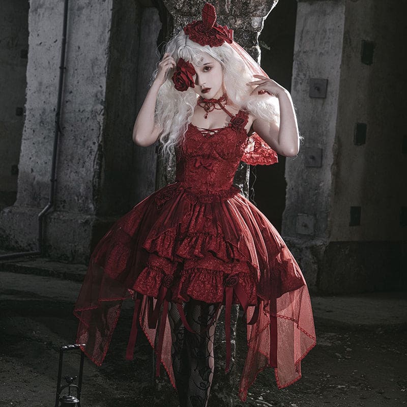 Gothic Blooding Rose JSK Dress Full Set MK17736