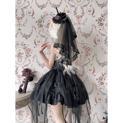 Gothic Blooding Rose JSK Dress Full Set MK17736