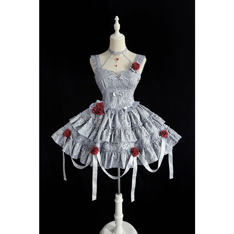 Gothic Blooding Rose JSK Dress Full Set MK17736