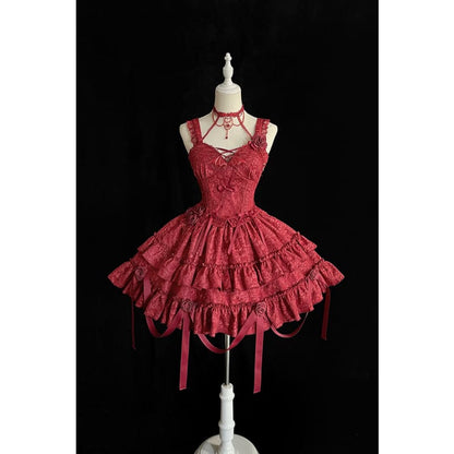 Gothic Blooding Rose JSK Dress Full Set MK17736