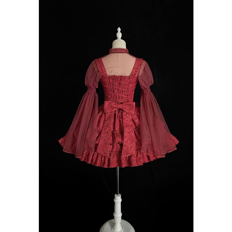 Gothic Blooding Rose Lolita Shoulder Cover Half Crop Top