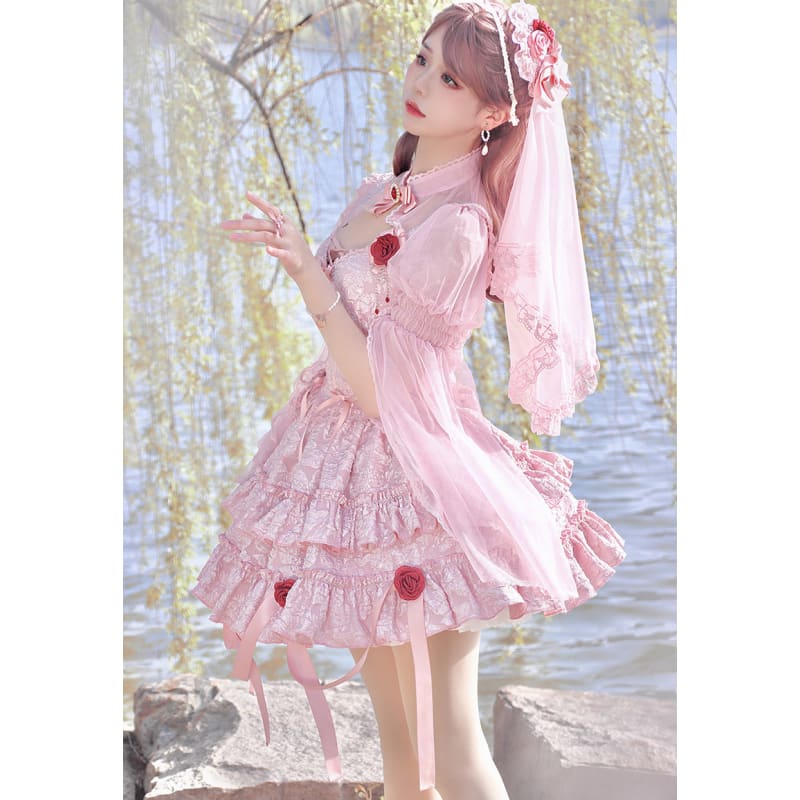 Gothic Blooding Rose Lolita Veil MK17738