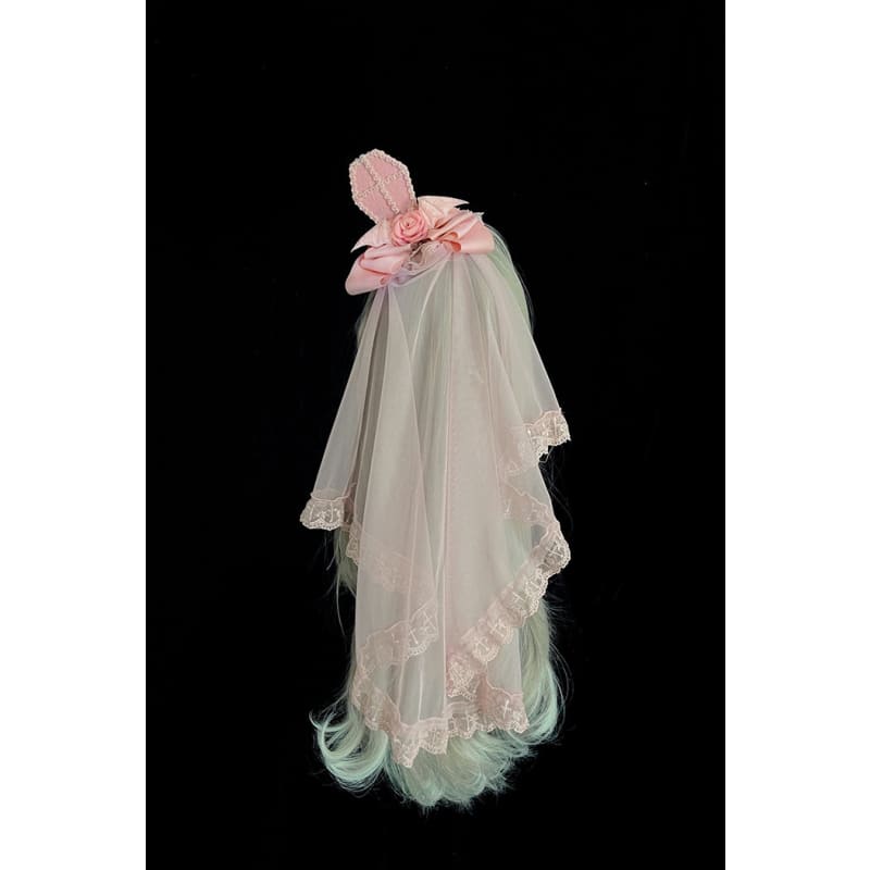 Gothic Blooding Rose Lolita Veil MK17738 - Pink