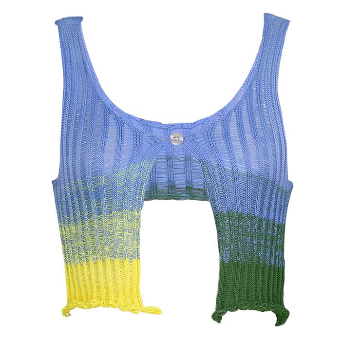 Gradient Colorful Crochet Top - Tops