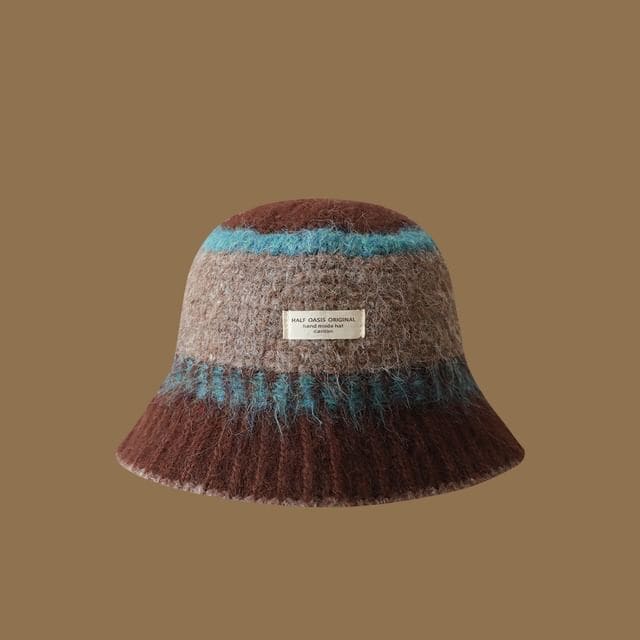 Gradient Knit Cloche Hat - Coffee / One Size