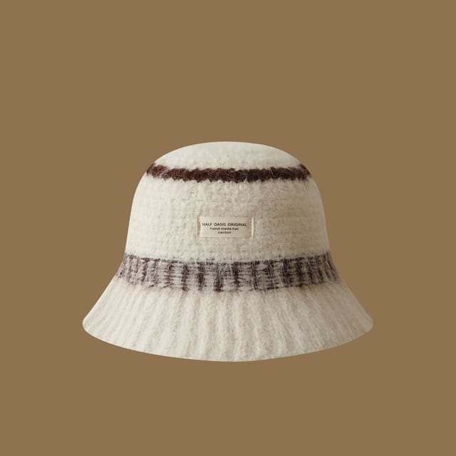 Gradient Knit Cloche Hat - Milky White / One Size