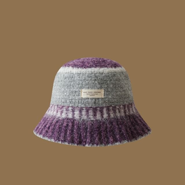 Gradient Knit Cloche Hat - Purple / One Size