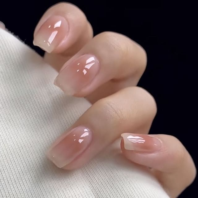 Gradient Press-On Nails - With Glue - A237 - Pink / One Size