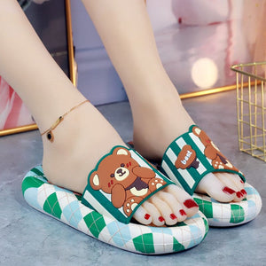 Green Blue Red Lovely Bear Sandals ON888 - sandals