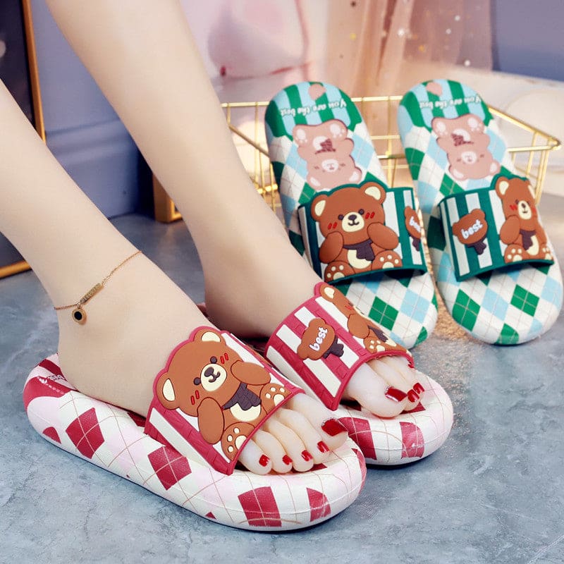 Green Blue Red Lovely Bear Sandals ON888 - sandals