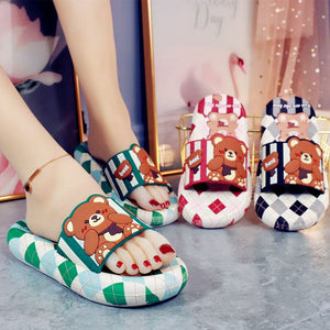 Green Blue Red Lovely Bear Sandals ON888 - sandals