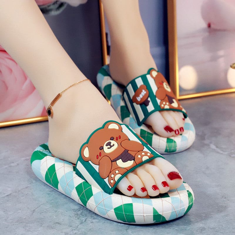 Green Blue Red Lovely Bear Sandals ON888 - Green / 36/37 -