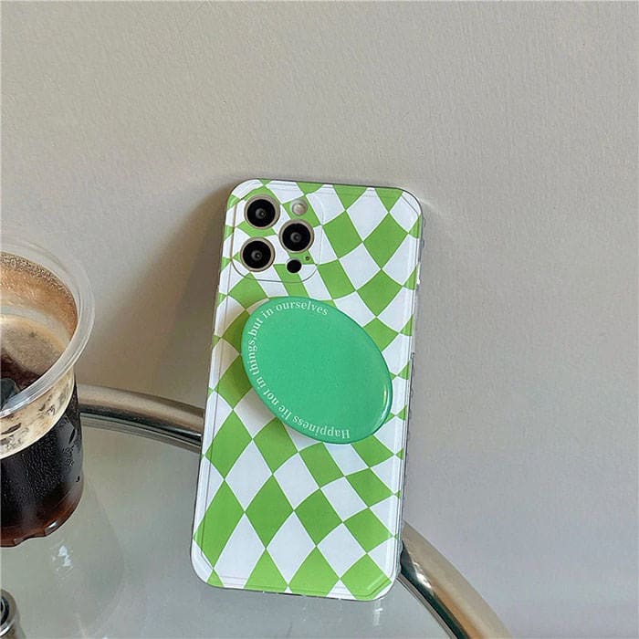 Green Checker iPhone Case - IPhone Case