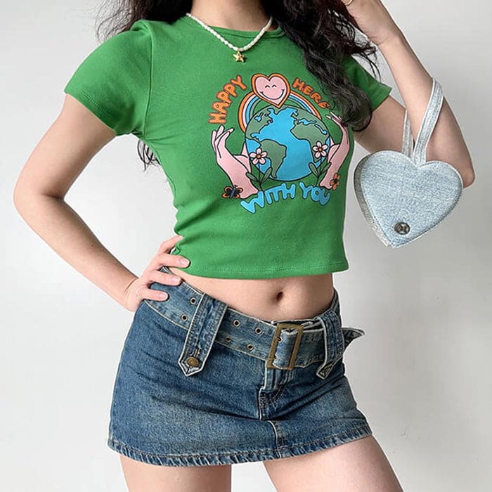 Green Earth Crop Top - Tops