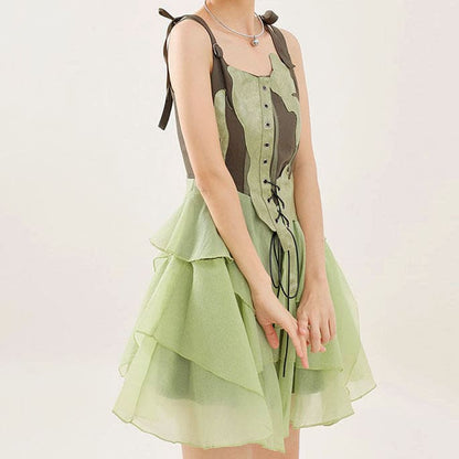 Green Fairy Mini Dress - Dresses