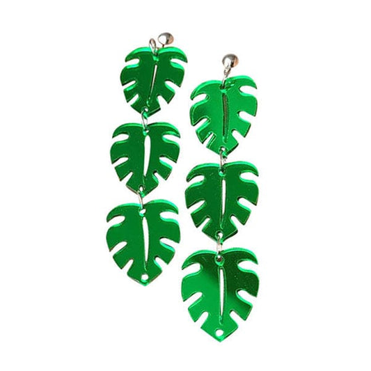 Green Leaves Earrings - Standart / Green - earrings