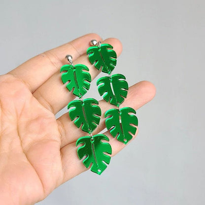 Green Leaves Earrings - Standart / Green - earrings