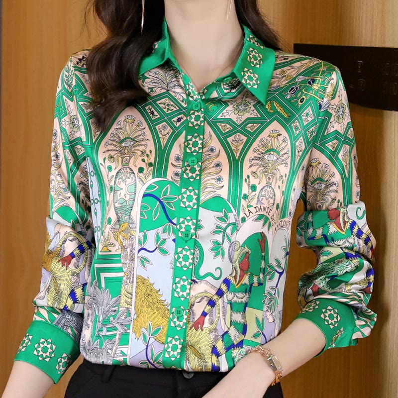 Green Vintage Long Sleeve Shirt