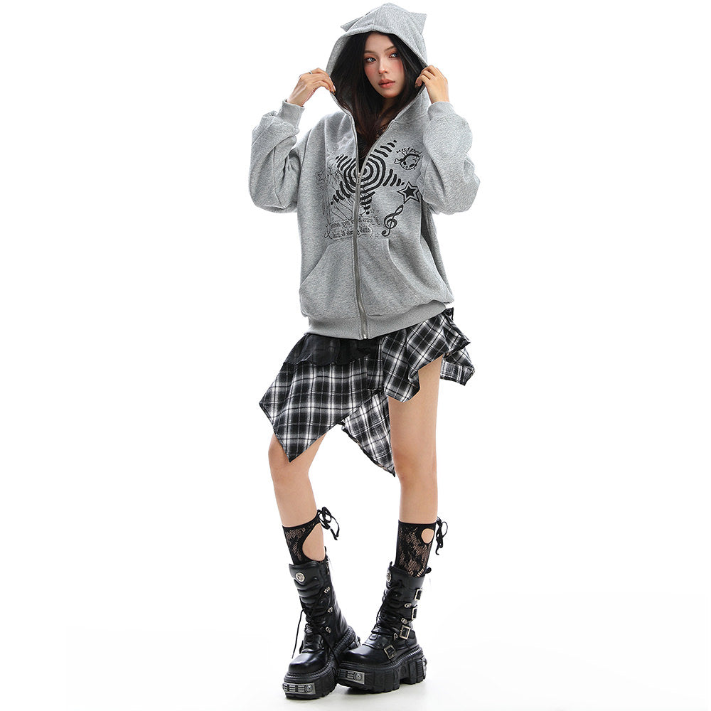 grunge cut out shoulder sweatshirt boogzel clothing
