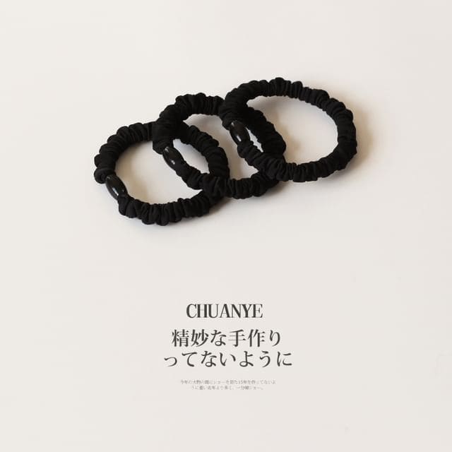 Hair Tie Set - Set of 3 Pcs - 03 - Black / One Size