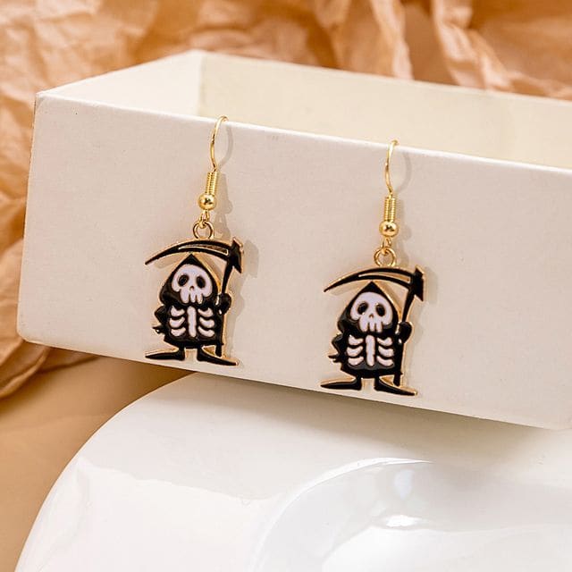 Halloween Cartoon Drop Earring - 1 Pair - E1740-18 - Black